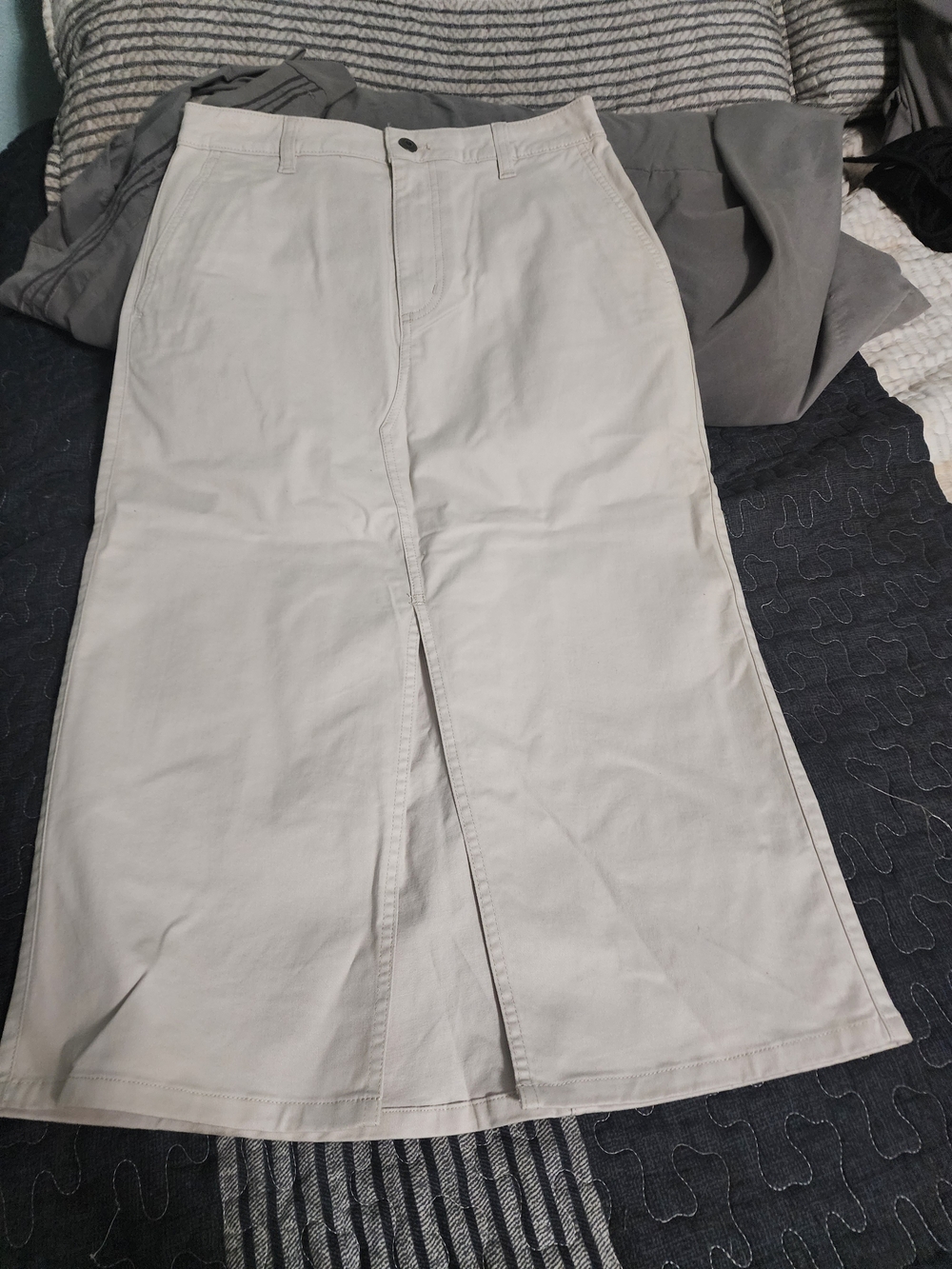Dockers Beige Maxi Skirt with Front Slit